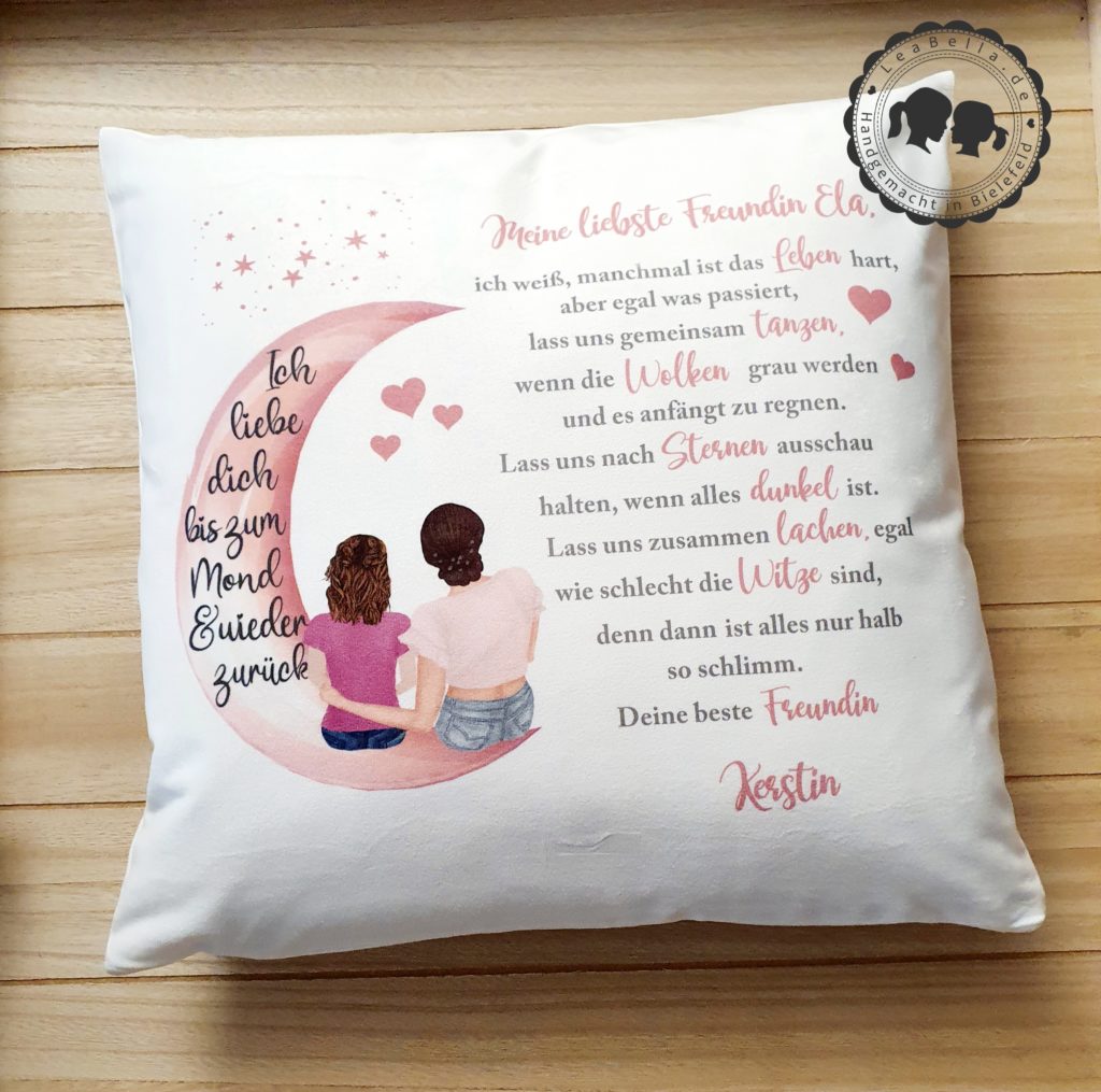 Neues Design Kissen für die beste Freundin LeaBella.de Handgemacht